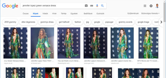 Jennifer Lopez green versace dress kép