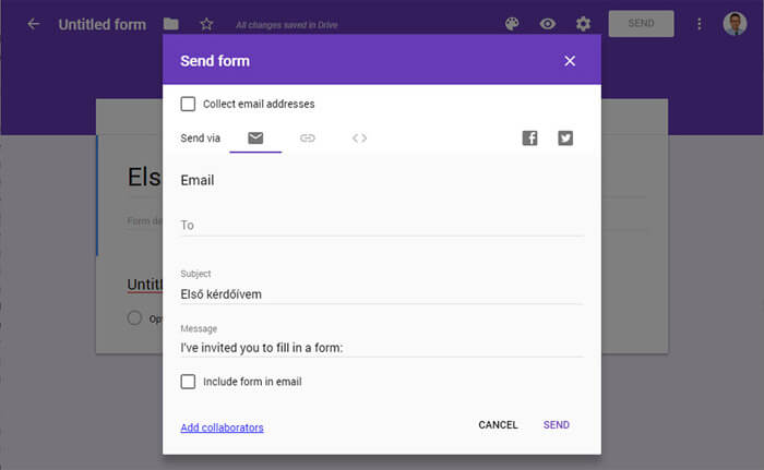 Így küldd el e-mail-ben a Google Űrlapodat