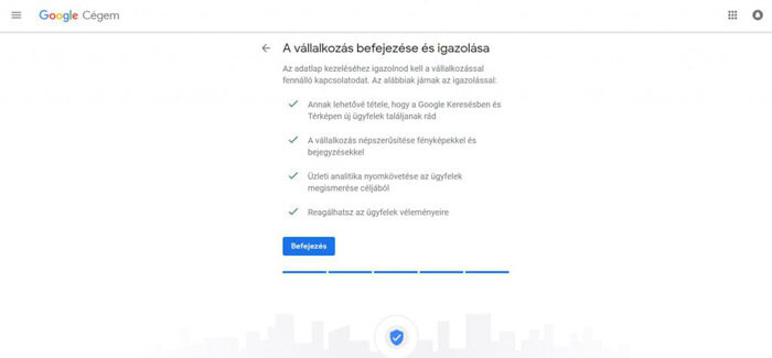 Google Cégem regisztráció befejezése