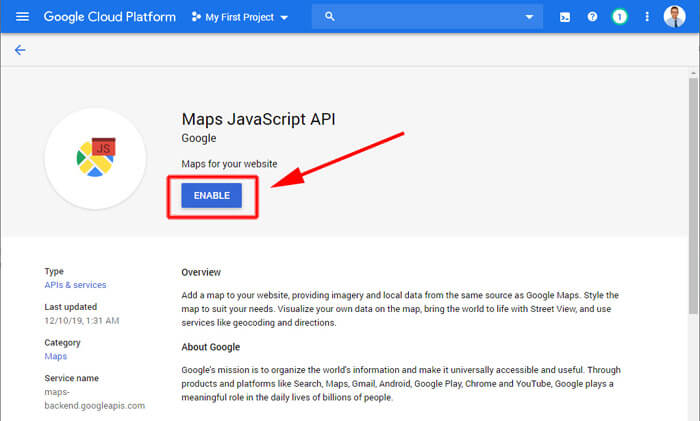 Google Maps Javascript API