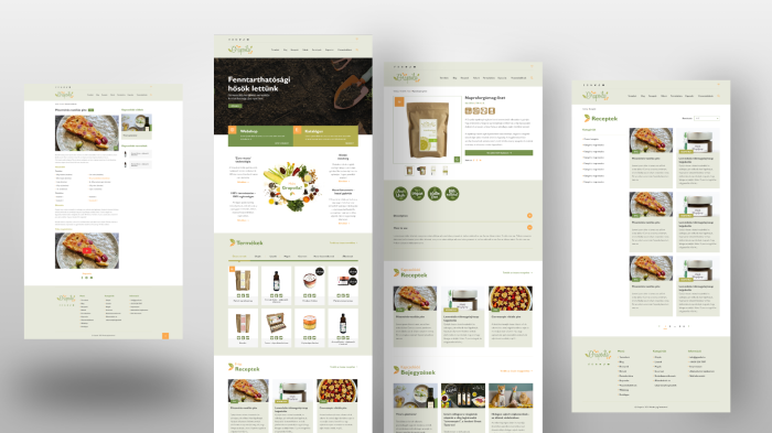Weboldal nyitólap és aloldal terv