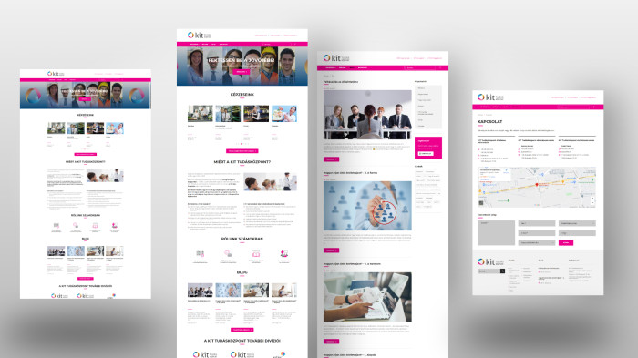 Weboldal nyitólap és aloldal terv