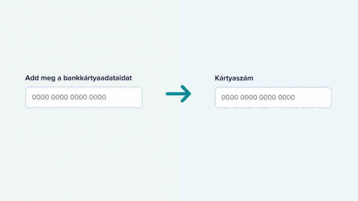 Az űrlap mező címkék legyenek világosak és tömörek