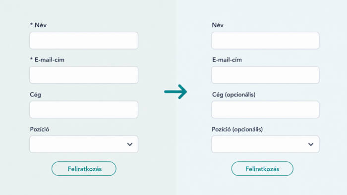 Minimalizáld a mezők számát az űrlapon