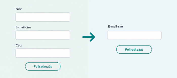Minimalizáld a mezők számát az űrlapon