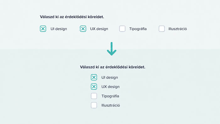 A listákat az űrlapban rakd egymás alá