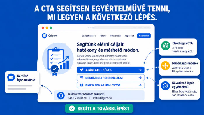CTA és kapcsolatfelvétel: mindig legyen egyértelmű a következő lépés